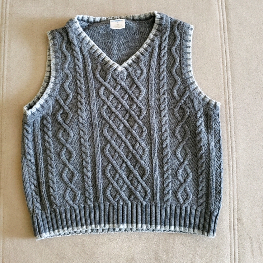 Gymboree Kids Cable Knit Vest -GRAY- SIZE 4T